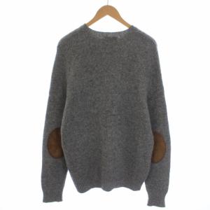 RUGBY RALPH LAUREN ニット セーター 長袖 クルーネック エルボーパッチ ウール L グレー