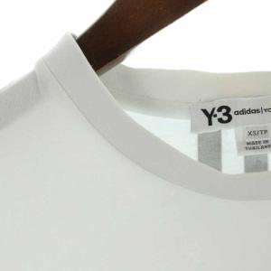 Y-3 adidas YOHJI YAMAMOTO Tシャツ カットソー コットン ロゴプリント スリーライン 半袖 XS 白 ホワイト