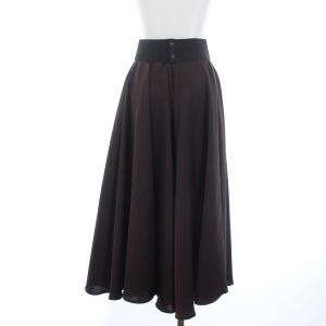 ADORE 21AW ソフトサテンスカート ロング フレア ベルト付き 38 ブラウン
