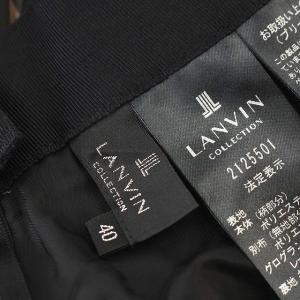 LANVIN COLLECTION 近年モデル スカート プリーツ ロング 総柄 40 M 黒 ブラック