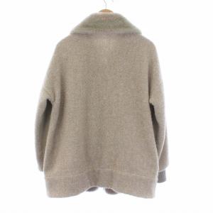 malo 近年モデル ラムレザー アルパカ 切替 スタンドカラージャケット カシミヤ ファー S ベージュ