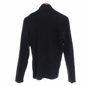 ARMANI COLLEZIONI LUXURY Tシャツ カットソー 長袖 ハイネック ハーフジップ ブラック