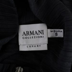 ARMANI COLLEZIONI LUXURY Tシャツ カットソー 長袖 ハイネック ハーフジップ ブラック