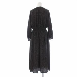ANAYI 19AW ワンピース 長袖 ロング 総柄 38 ブラウン ブラック