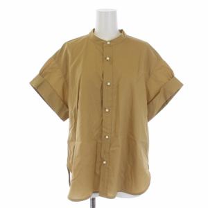 20SS パールボタンタックスリーブシャツ ブラウス 半袖 F ベージュ 20050200312020