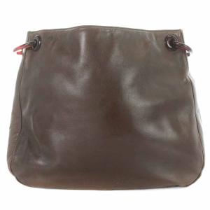PRADA ショルダーバッグ レザー チェーン 茶