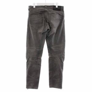 RALPH LAUREN BLACK LABEL 高級ライン バイカーパンツ マルチポケット コーティング加工 ユーズド加工 ジップフライ 30 M