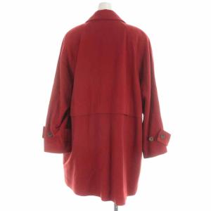 Aquascutum ステンカラーコート ミドル丈 ウール 9 レッド