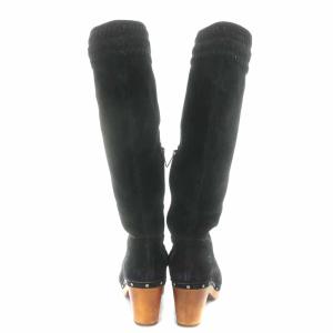 UGG australia ロザベラ ROSABELLA ロングブーツ スエード ローヒール 厚底 US7 24cm 黒 ブラック 1956