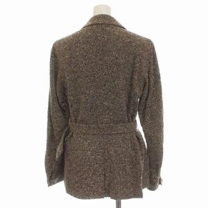 Max Mara 白タグ セットアップ 上下 テーラードジャケット 3B ツイード ロング スカート フレア 42 L 茶 ブラウン