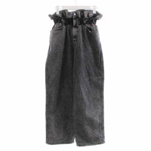 kalley-ne デニムパンツ ジーンズ ジップフライ ロゴ 25 グレー