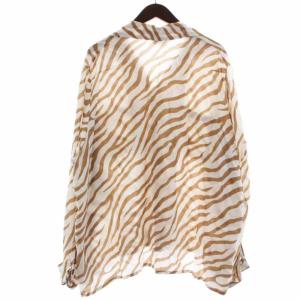 SUNSEA 18SS Zebra GIGOLO Shirt シャツ 長袖 ゼブラ柄 2 M 白 ホワイト ベージュ 18S24