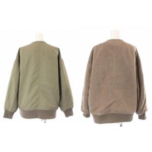 Spick&Span 21AW フリース*MA-1リバーシブルブルゾン ジャケット ノーカラー F カーキ ブラウン