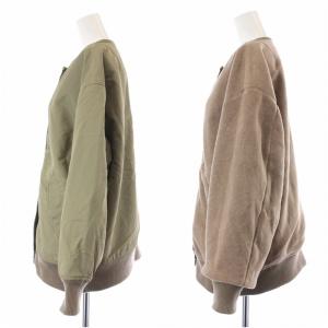 Spick&Span 21AW フリース*MA-1リバーシブルブルゾン ジャケット ノーカラー F カーキ ブラウン