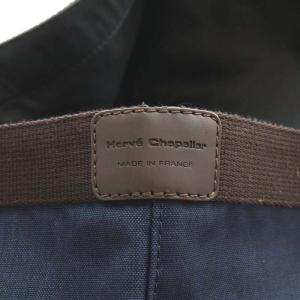 Hervé Chapelier 舟型トートバッグL ハンドバッグ ナイロン ブラウン ネイビー