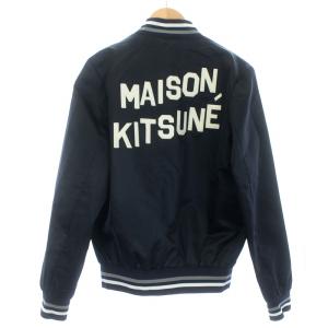 Maison Kitsuné スタジャン ナイロン ロゴ M ネイビー