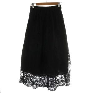 Ameri VINTAGE 18SS MEDI LINDA LACE PANTS ワイドパンツ レース 黒 ブラック 028180540