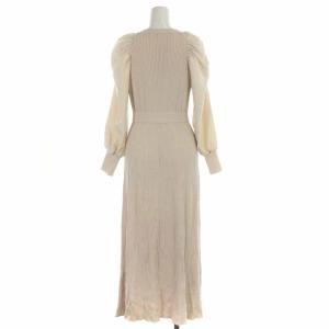 Diagram GRACE CONTINENTAL 22SS ニットワンピース ロング 切替 リブ パールボタン ベルト 長袖 36 S ピンク