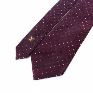 LOUIS VUITTON モノグラム ドット ネクタイ シルク 絹 ボルドー 紫