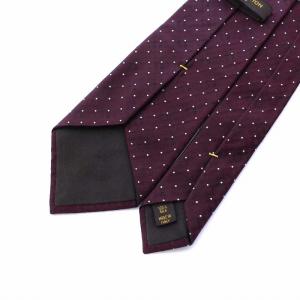 LOUIS VUITTON モノグラム ドット ネクタイ シルク 絹 ボルドー 紫