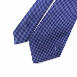 LOUIS VUITTON ダミエ クラヴァット ネクタイ シルク 紺
