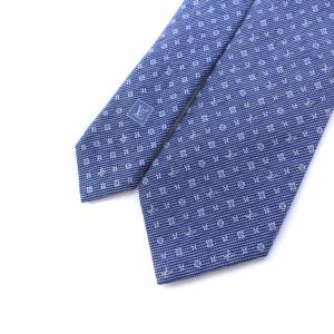 LOUIS VUITTON モノグラム クラヴァット ネクタイ シルク 青