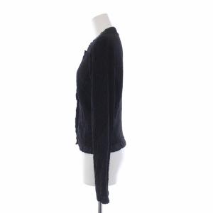 EMPORIO ARMANI 総レース ノーカラージャケット シアー シースルー 40 M 黒 ブラック