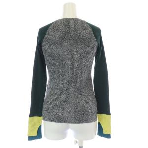 nagonstans 19AW マルチカラーリブニットセーター カットソー クルーネック 長袖 カシミヤ混 36 ベージュ