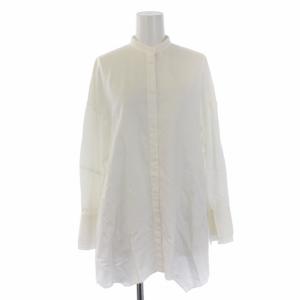 20SS ブラウス シャツ 長袖 バンドカラー 36 S 白 ホワイト 300DS130-0460