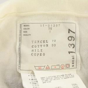 sacai ワンピース 半袖 ニット 切替 ボーダー 1 S 白 ホワイト 黒