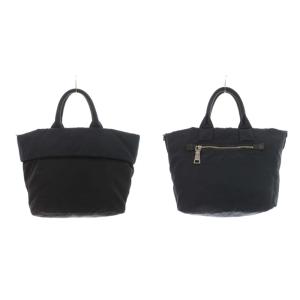 PRADA リバーシブル テスート ポコノ ハンドバッグ 三角プレート 2way バイカラー 紺 黒