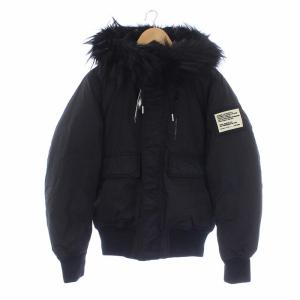 W-BURKISK JACKET 中綿ジャケット フード フェイクファー フード裏地ボア M 黒