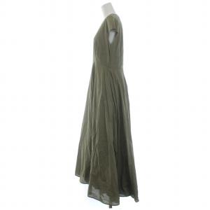 MARIHA IENA 20SS 春の月のドレス フレアワンピース ロングハーフスリーブ 38 カーキブラウン