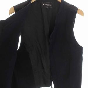 ANN DEMEULEMEESTER ジレ ベスト 前開き XXS 黒 ブラック