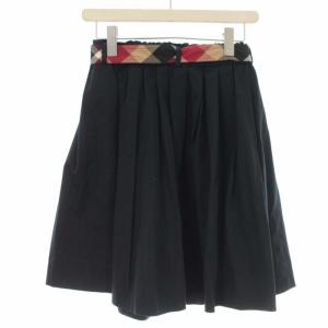 BLUE LABEL CRESTBRIDGE 近年モデル ギャザースカート フレアスカート イージー ひざ丈 38 M 紺 ネイビー 55S06-555-29