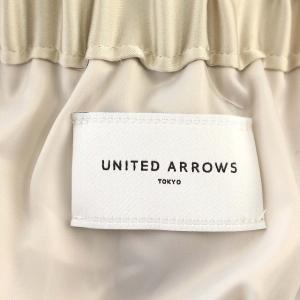 UNITED ARROWS スカート ロング プリーツ サテン 36 S ベージュ