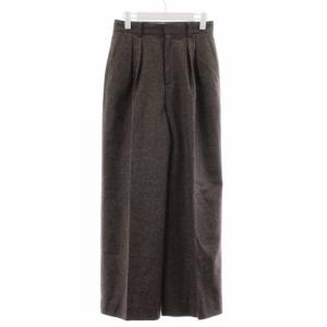 テーパードパンツ ウール シルク混 38 ブラウン
