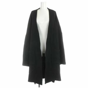 エアリーウールニットガウンコート ロング オーバーサイズ 38 M 黒 ブラック
