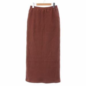 21AW THERMALスカート ロング マキシ タイト ワッフル F 茶色 ブラウン 21-060-510-0003-3-0