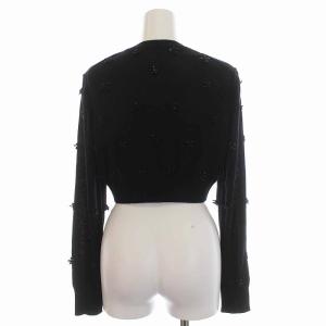 DOLCE&GABBANA ショート カーディガン ニット カシミヤ ビジュー 長袖 40 M 黒 ブラック