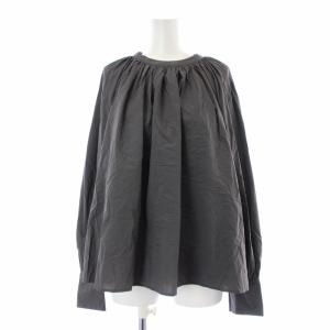 23区 ブラウス シャツ クルーネック ギャザー ラグランスリーブ 長袖 38 M グレー