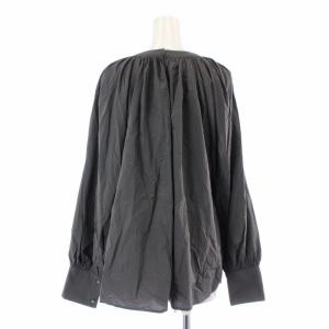 23区 ブラウス シャツ クルーネック ギャザー ラグランスリーブ 長袖 38 M グレー