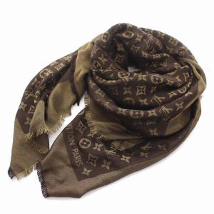 ショール モノグラム シャイン マフラー ストール マロン 茶 M75122