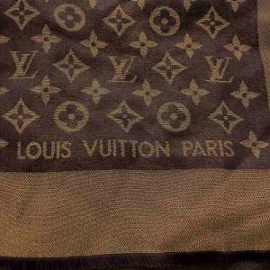 LOUIS VUITTON ショール モノグラム シャイン マフラー ストール マロン 茶 M75122