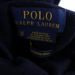 POLO RALPH LAUREN ニット セーター 長袖 タートルネック ウール XS 紺 ネイビー 710667095001