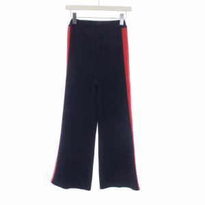 STELLA McCARTNEY 2017年製 ニットワイドパンツ イージー サイドライン 34 XS 紺 赤 ネイビー レッド 494805