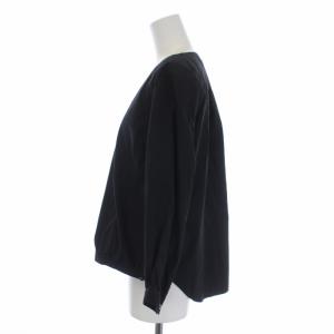 Ron Herman タイプライターブラウス シャツ 長袖 Vネック ナイロン XS 黒 ブラック 2510700271