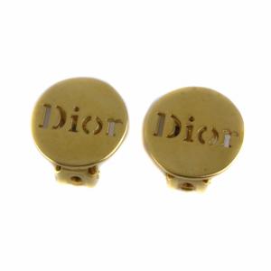 イヤリング クリップタイプ ロゴ ラウンド ゴールド