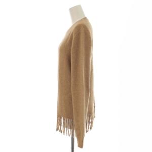 Max Mara ニット セーター フリンジ クルーネック 長袖 M ベージュ