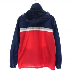 adidas Originals ヴィンテージ 80's デサント社製 パーカー ジップアップジャケット フード トリコ デサント ナイロン 紺 ネイビー 赤